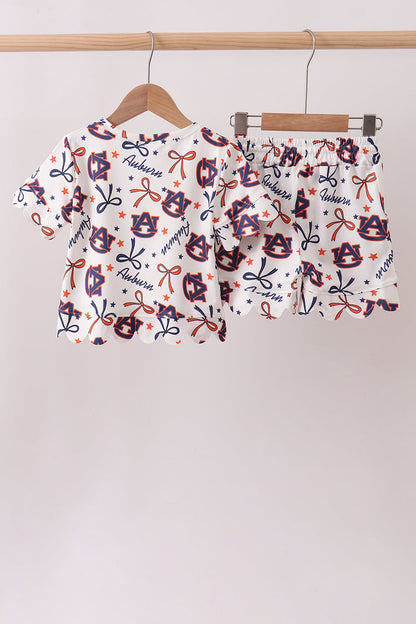Auburn scalloped shorts set