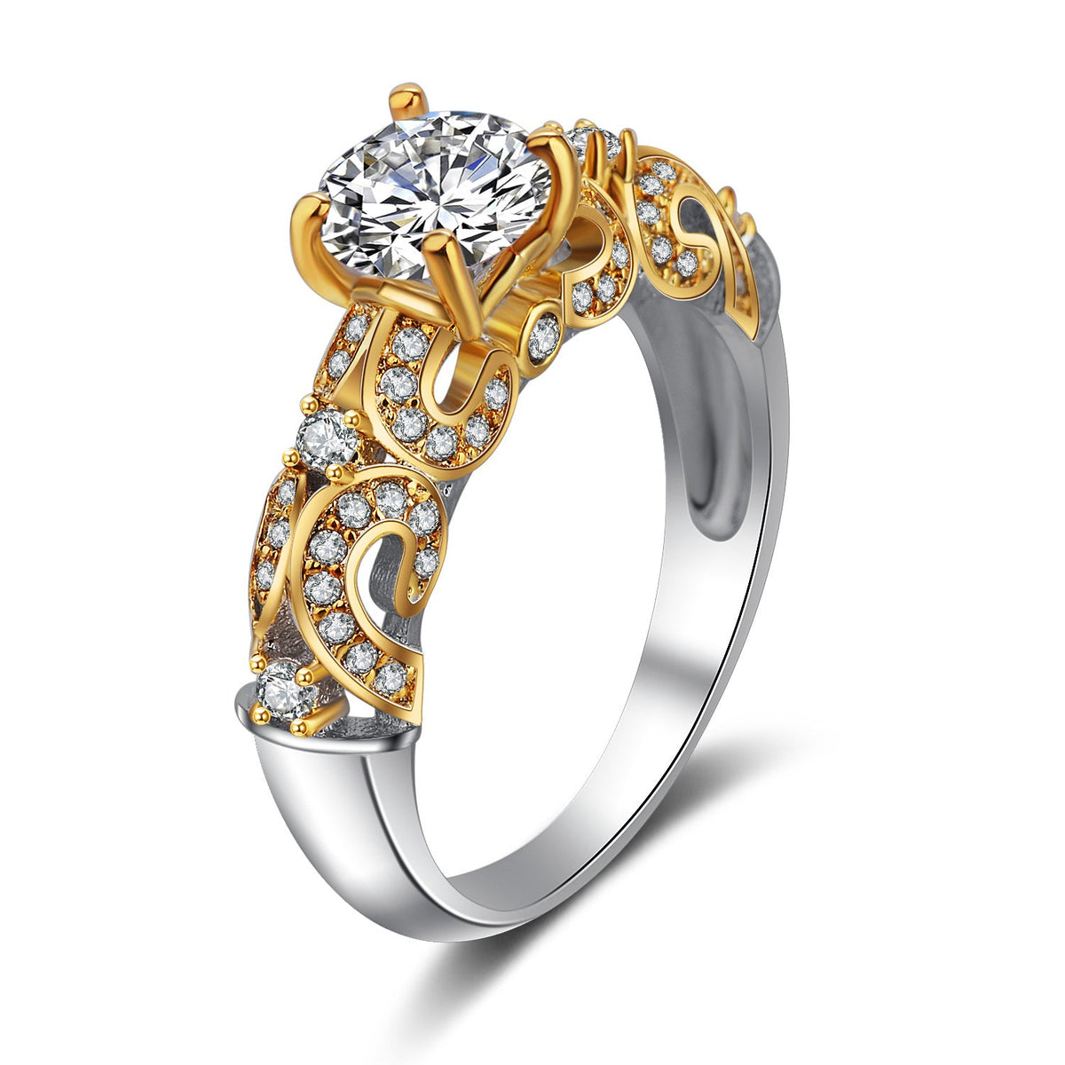 Classic Four-Claw Inlay Simulation Diamond Ring | Premium Zircon Brilliant Cut Engagement Ring | High-Sense Luxury Solitaire Ring for Women | Elegant Wedding & Anniversary Jewelry