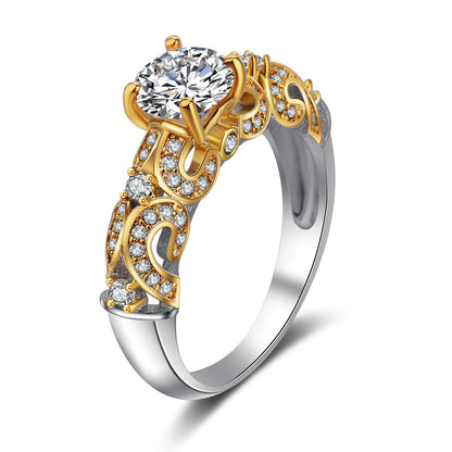 Classic Four-Claw Inlay Simulation Diamond Ring | Premium Zircon Brilliant Cut Engagement Ring | High-Sense Luxury Solitaire Ring for Women | Elegant Wedding & Anniversary Jewelry