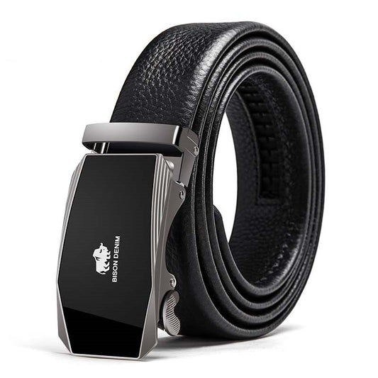 Men’s Classic Leather Belt | High-Sense Professional Executive Waistband | Trendy Minimalist Sleek Dress Belt | Luxury-Label Statuesque Radiant Accessory | 2026 High-Fashion Emerald-Luxe Essential