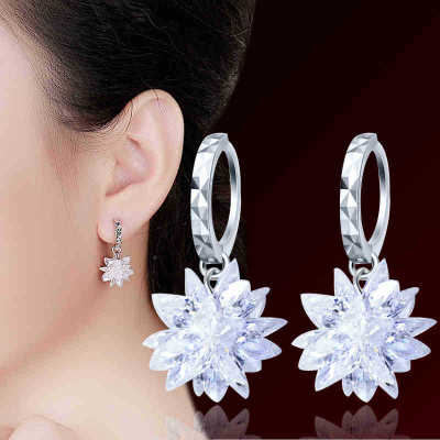 Women’s New Fashion Pure Beauty Ice Earrings | 925 Sterling Silver Hypoallergenic Studs | Non-Fading Luxury Crystal Earrings | Elegant Sensitive Skin Friendly Jewelry for Girls