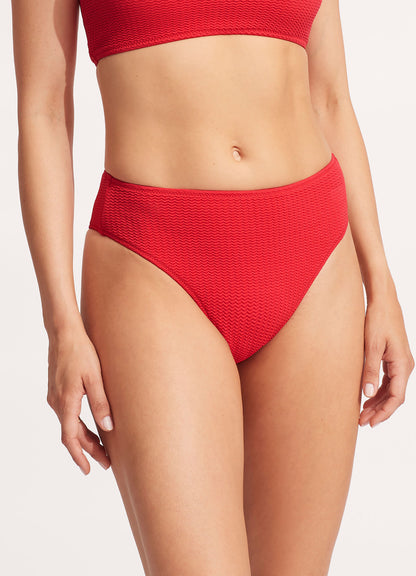 Sea Dive High Rise Bikini Bottom - Chilli Red