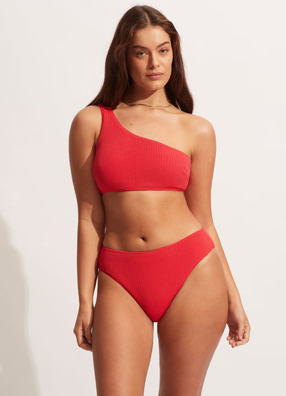Sea Dive High Rise Bikini Bottom - Chilli Red