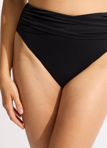 Seafolly Collective High Waisted Bikini Bottom - Black