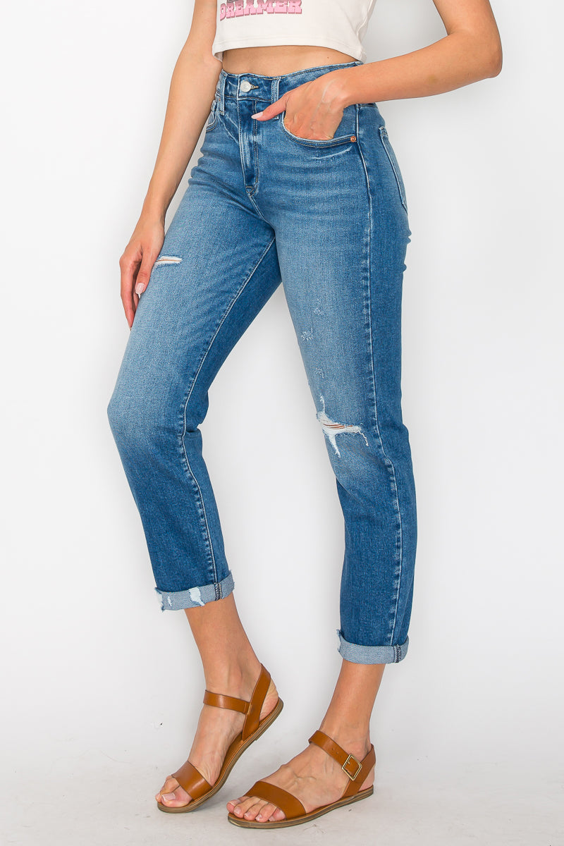 Alexa High Rise Tapered Leg Mom Jeans