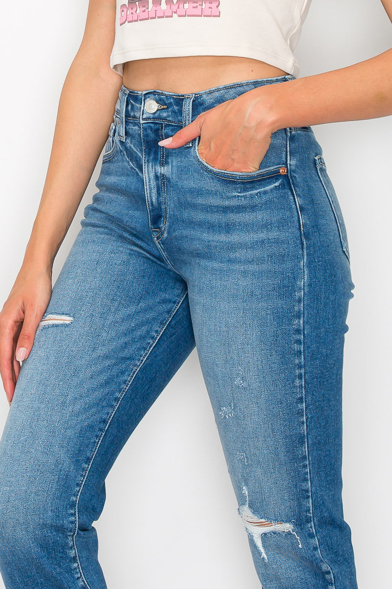 Alexa High Rise Tapered Leg Mom Jeans