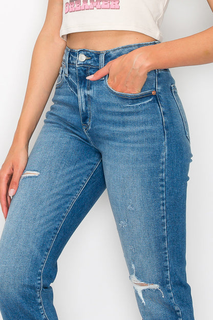 Alexa High Rise Tapered Leg Mom Jeans