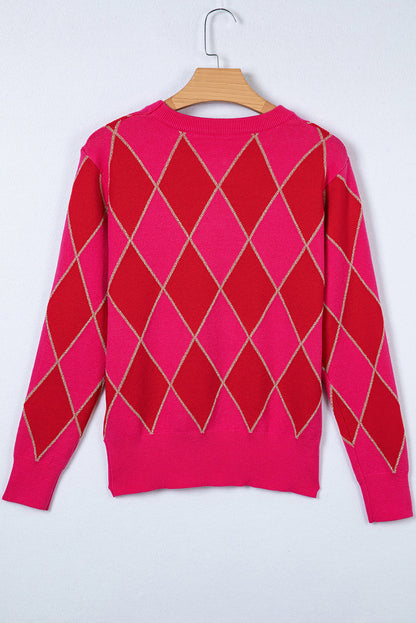 Threaded Pear Wynter Pattern Knit Casual Sweater
