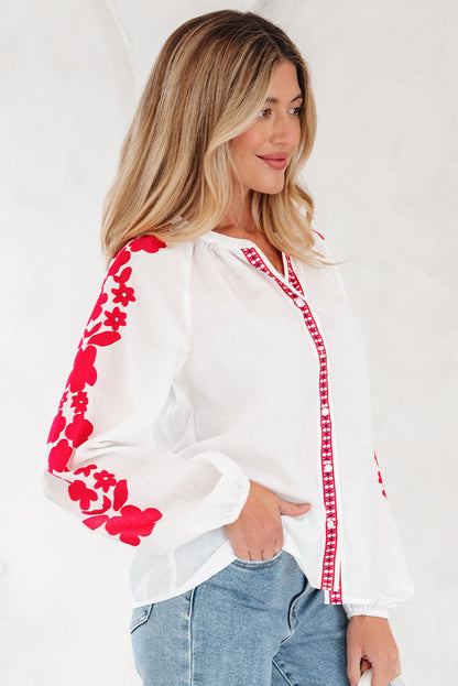 Threaded Pear Karibella Sleeve Casual Shirt Long Sleeve Top