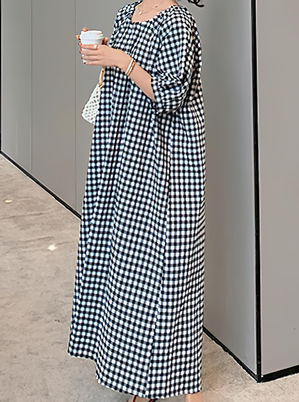 Women's Summer Plaid Loose Casual Dress