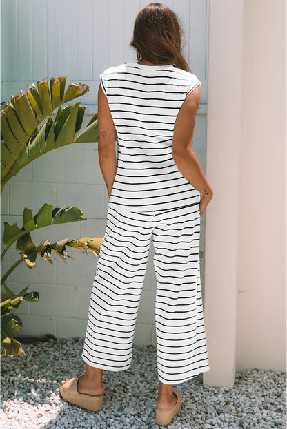 Threaded Pear Avery Stripe Casual Wide Leg 2pcs