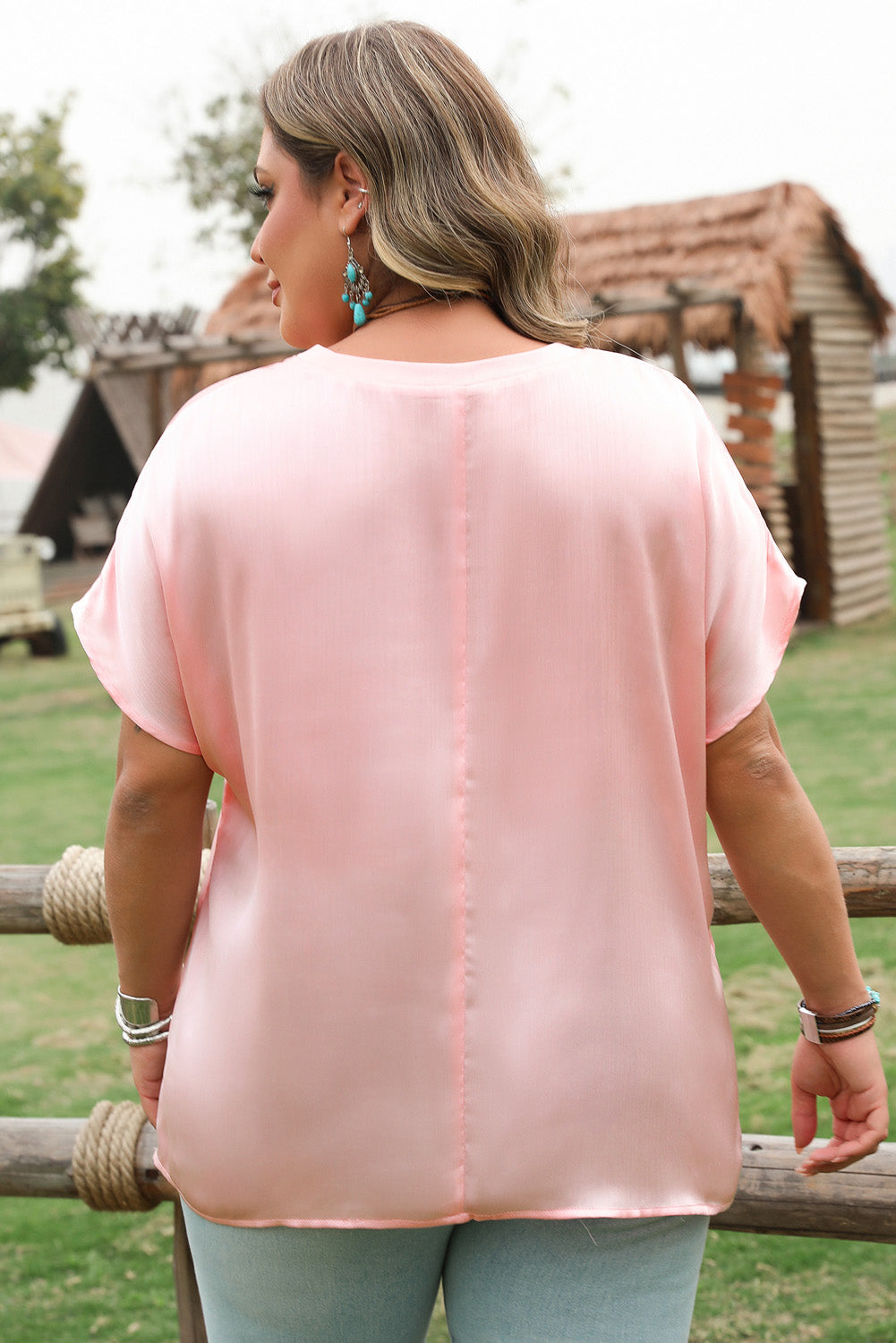 Threaded Pear Nyomi Short Batwing Sleeve PLUS Top
