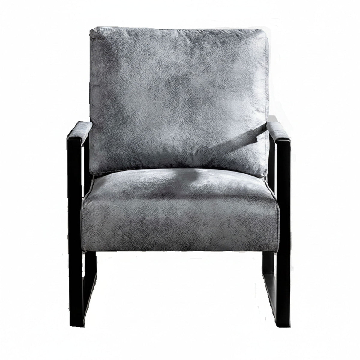 Classic Mid Century Modern Accent Chair With Durable Square Metal Frame, Armchair