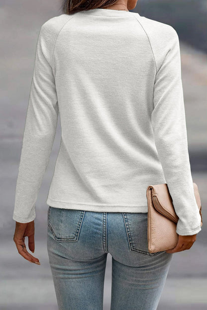 Threaded Pear Millie Seam Detail Raglan Long Sleeve Top