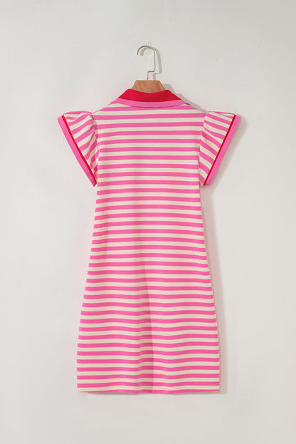 Threaded Pear Jennifer Flutter Sleeve Short Dress