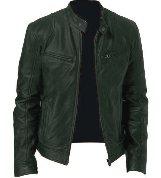Men's PU Leather Zip Jacket