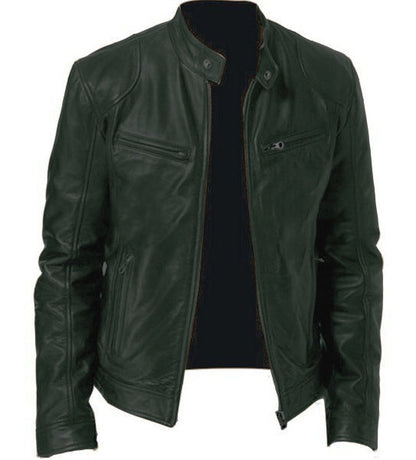 Men's PU Leather Zip Jacket