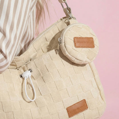 Anna-Kaci Women's Woven Canvas Crossbody Bag - Adjustable Strap 3-in-1 (Shoulder/Handheld) Bag