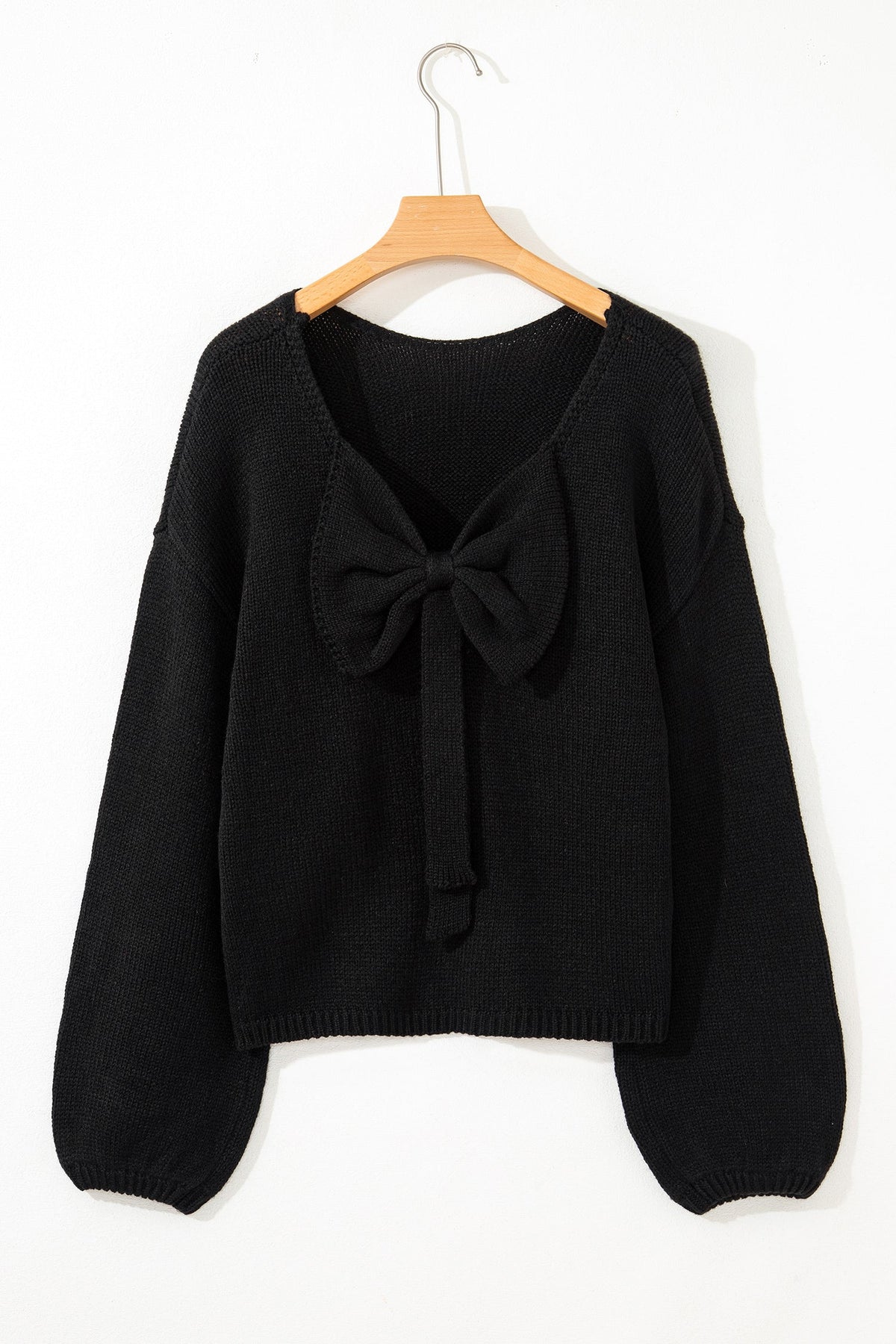 Threaded Pear Faye Backless Bubble Sleeve Sweater