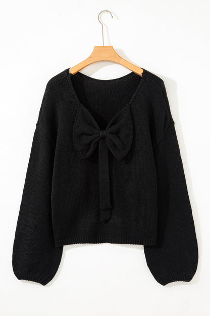Threaded Pear Faye Backless Bubble Sleeve Sweater