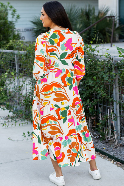 Threaded Pear Alanna Floral Tiered Maxi Dress