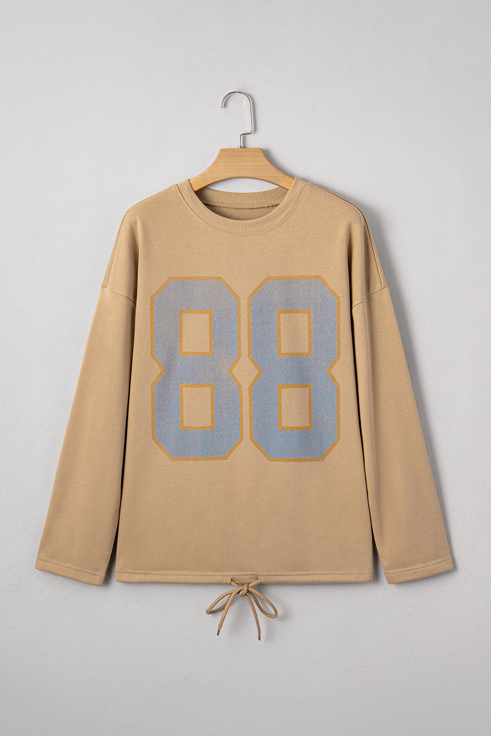 Threaded Pear Macy Drawstring Hemline Oversize Long Sleeve Top