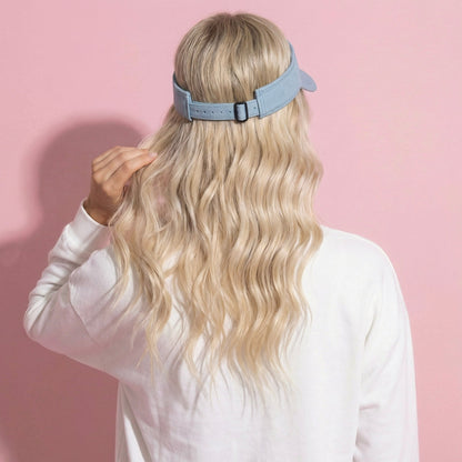 Anna-Kaci Women's Denim Visor Hat with Curved Brim Adjustable Back Bow Accent Casual Headwear