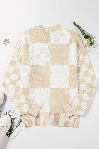 Threaded Pear Vivifira Print Drop Shoulder Sweater