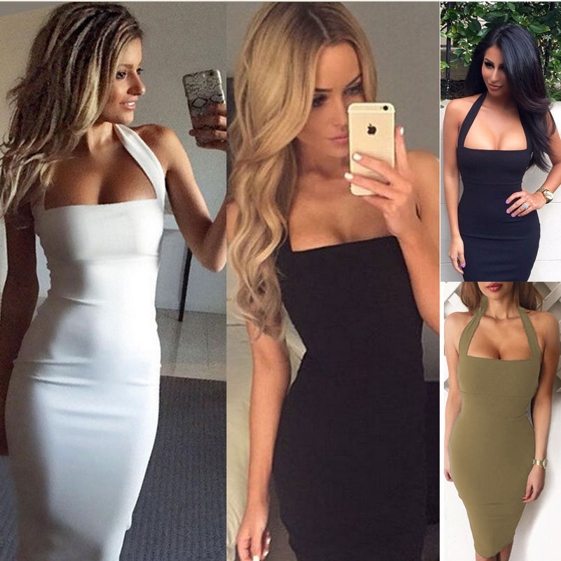 Women’s Halter Neck Backless Dress | Elegant Slim Fit Cocktail Party Mini Dress | Sophisticated Chic Bodycon Summer Dress | High-Sense Date Night Evening Outfit