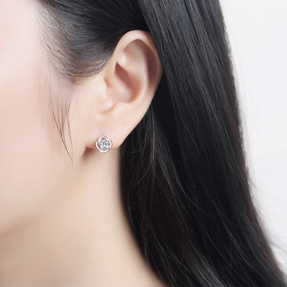 925 Sterling Silver Clover Earrings | Elegant Four-Leaf Clover Studs for Women | High-Sense Minimalist Luck Jewelry | Trendy Tiny Clover Flower Earrings | 2026 High-Fashion Delicate Silver Studs