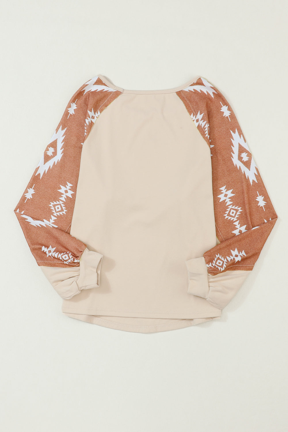 Threaded Pear Mila Western Print Patch Long Sleeve Top