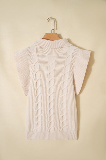 Threaded Pear Zaylee Ruffled Short Sleeve Sweater