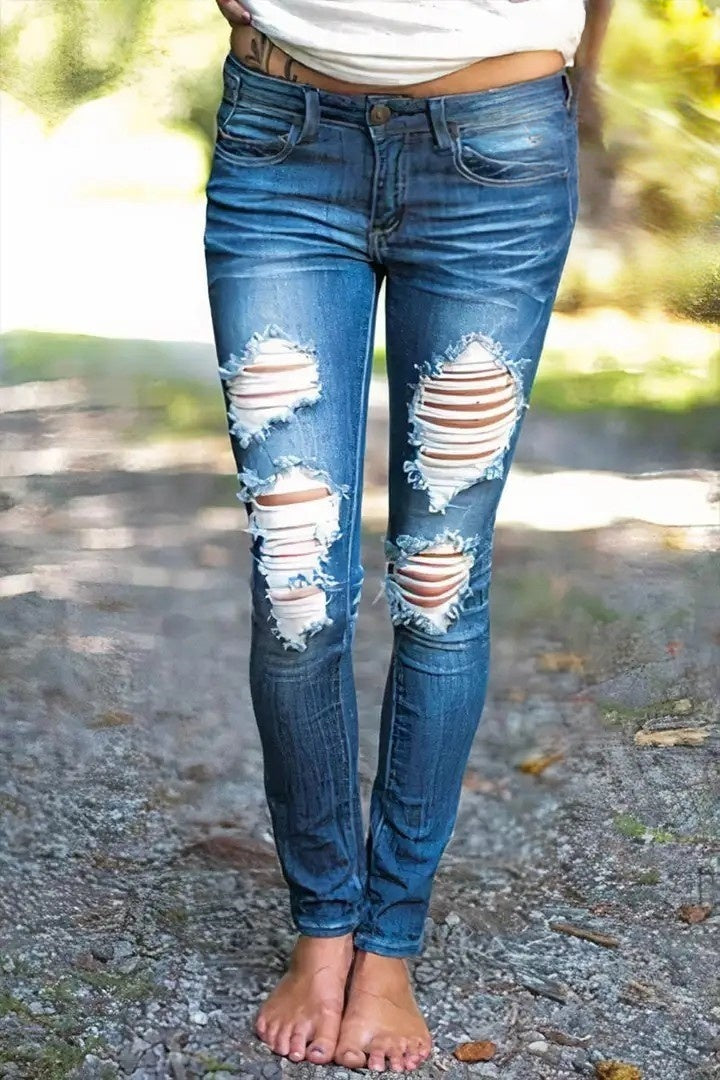 Women’s Premium Jeans T204 | High-Sense Dark Blue Slim-Straight Denim | Elegant High-Waisted Women's Trousers | Trendy Sculpted Fit Evening Jeans | 2026 Luxury Denim Collection