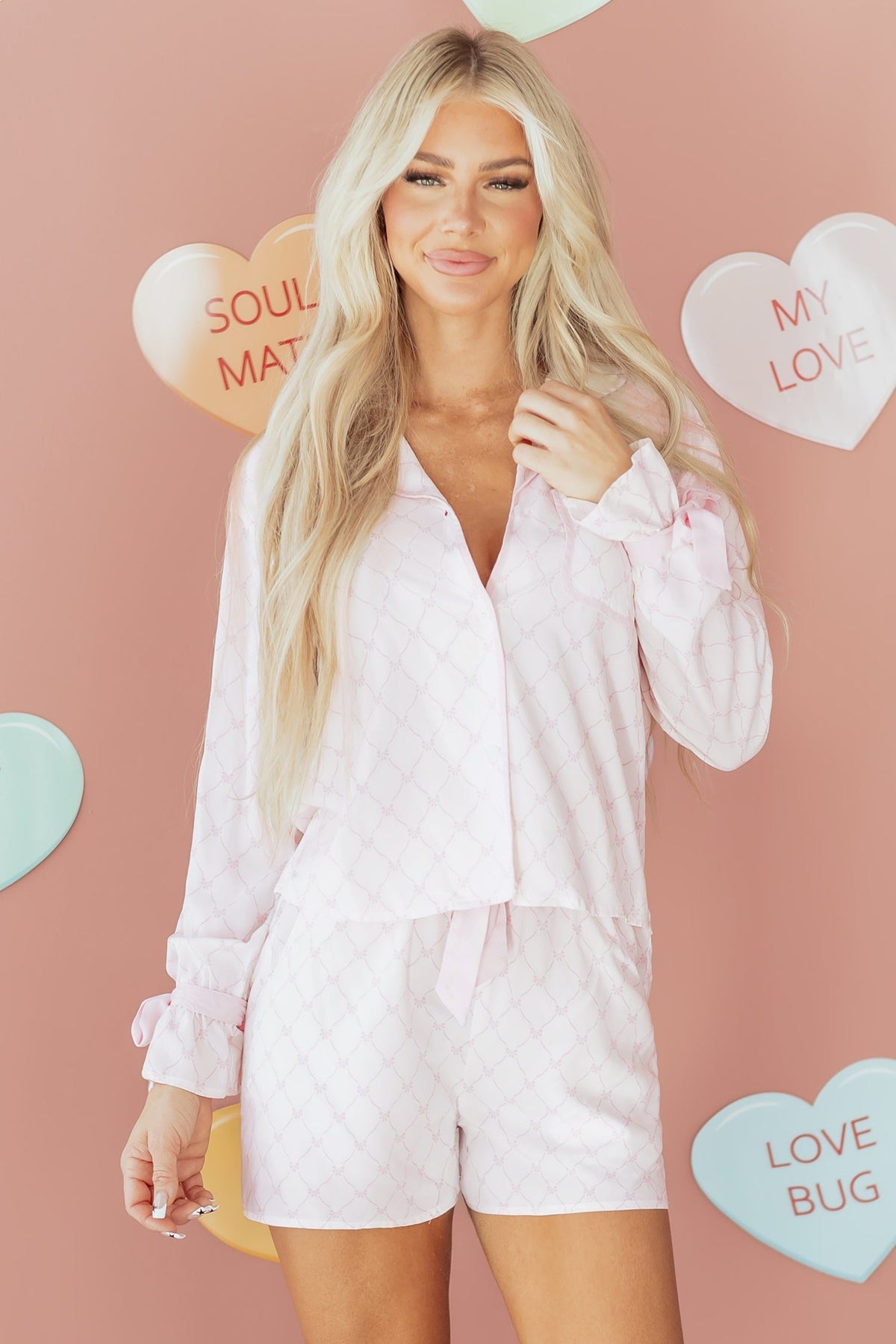 Threaded Pear Talia Ties 2pcs Pajama Set