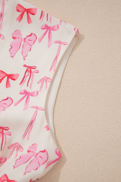 Threaded Pear Alianna Sleeveless Bow Mini Dress