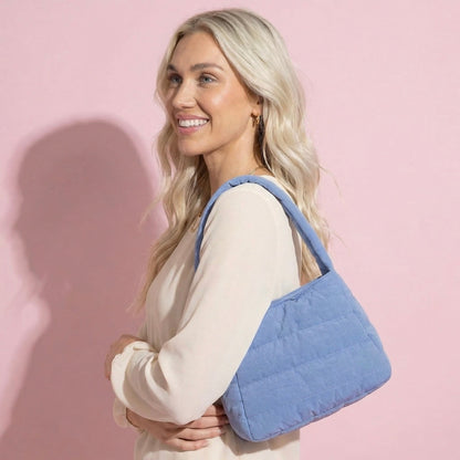 Anna-Kaci Women's Quilted Mini Handbag - Compact Puffy Top-Handle Bag for Casual Daily & Stylish Outings