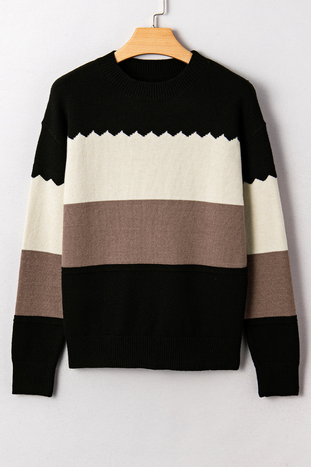 Threaded Pear Harper Colorblock Drop Shoulder Sweater
