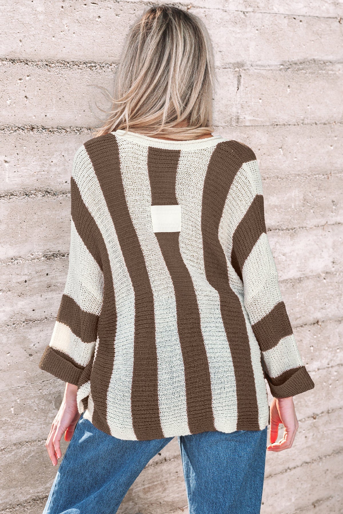 Threaded Pear Holland Colorblock Bracelet Sleeve Sweater