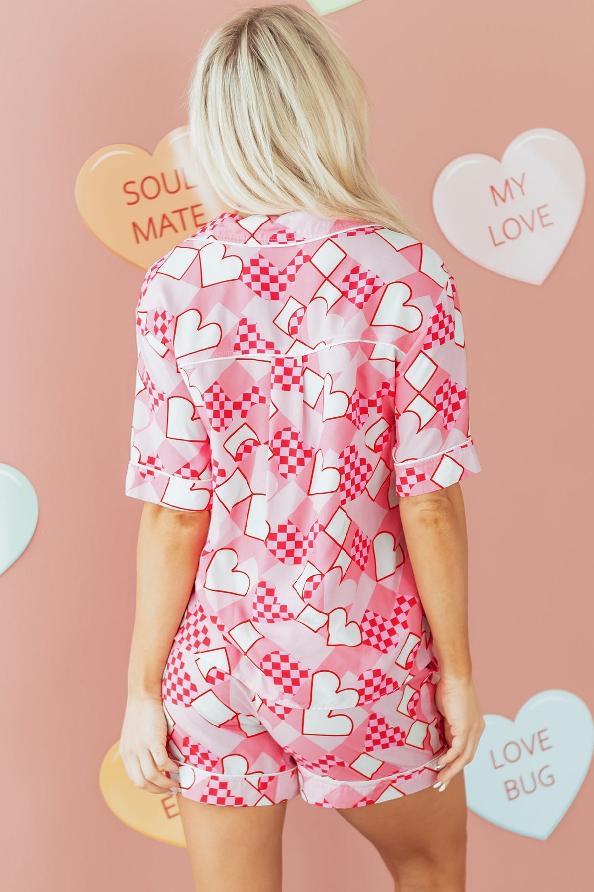 Threaded Pear Rhea Heart Print Shirt