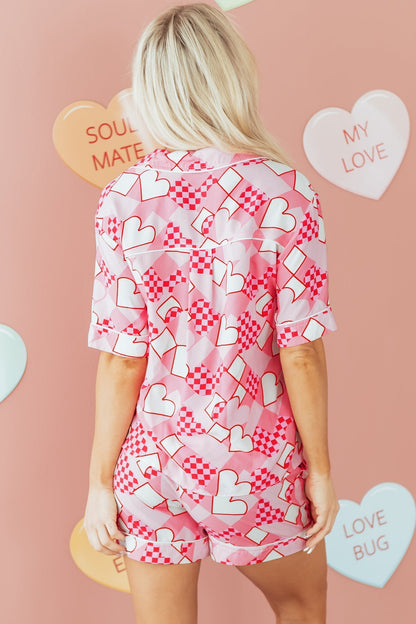 Threaded Pear Rhea Heart Print Shirt