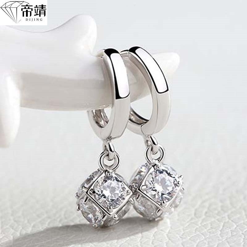 S925 Sterling Silver Magic Square Ear Buckles | High-Sense Japanese Minimalist Square Hoops | Trendy Geometric Silver Earrings | Luxury-Label Petite Square Huggies | 2026 High-Fashion Sleek Unisex Ear Jewelry