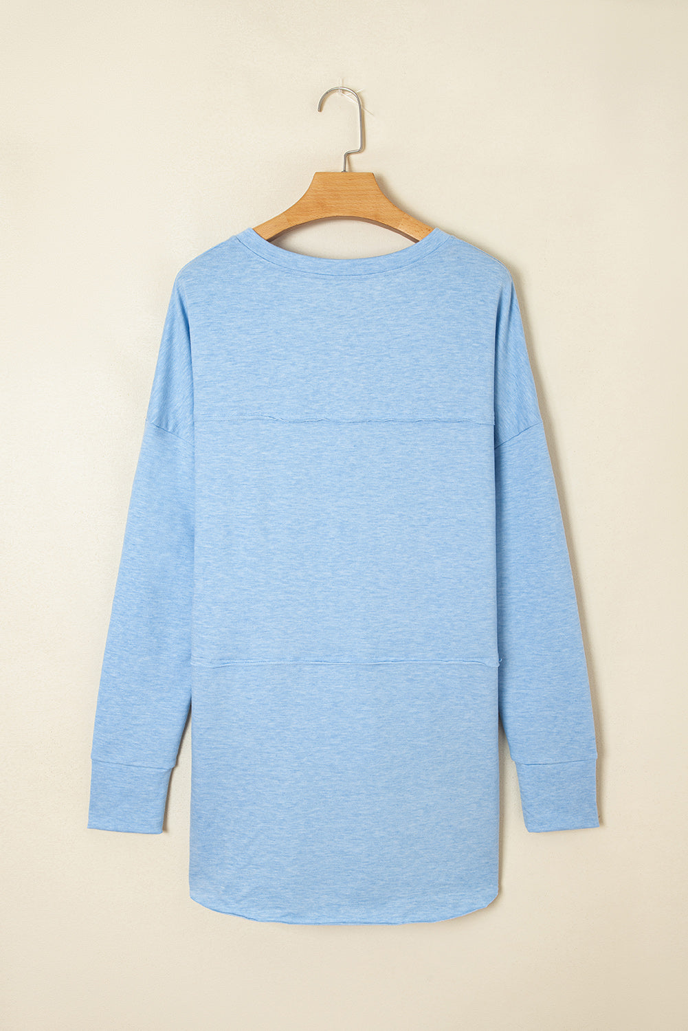 Threaded Pear Kahlani Terry Raw Hem Long Sleeve Top