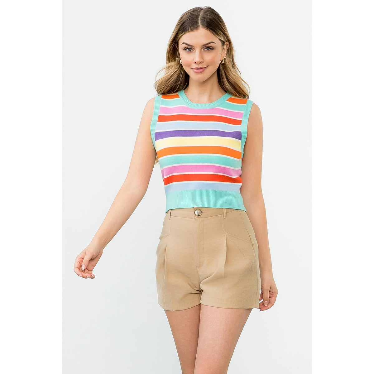 Callie- Multi Color Stripe Knit Top