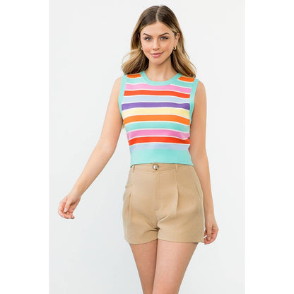 Callie- Multi Color Stripe Knit Top