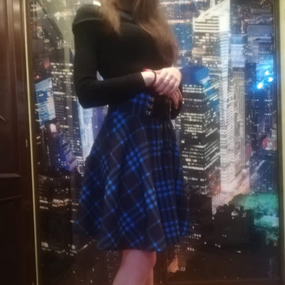 Women’s Irregular Plaid Asymmetrical Skirt | Trendy High-Waist Checkered Mini Skirt | Modern Patchwork Plaid Skirt for Streetwear | Unique A-Line Geometric Skirt
