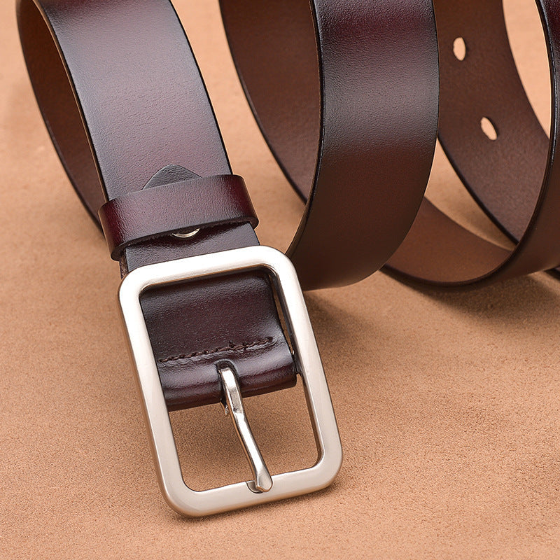 Premium Men’s Leather Belt with Classic Alloy Buckle | Genuine Style Formal & Casual Leather Belt | Durable Waist Strap for Men | Timeless Designer-Style Executive Belt