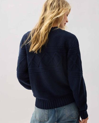 Mens Capeside Sweater - Cotton Sweater Knit - Mineral Blue