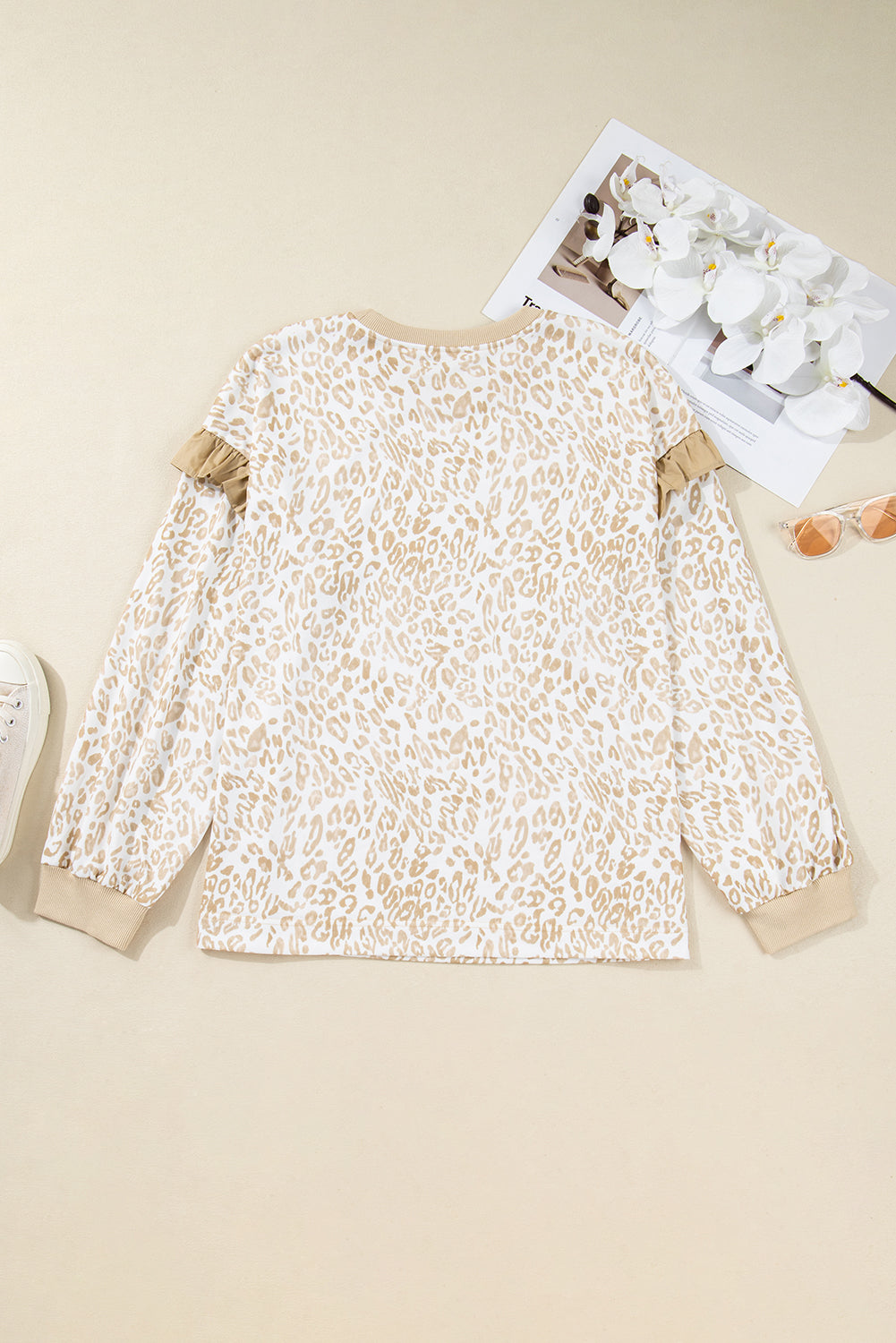 Threaded Pear Elizabeth Ruffled arm Sweatshirt