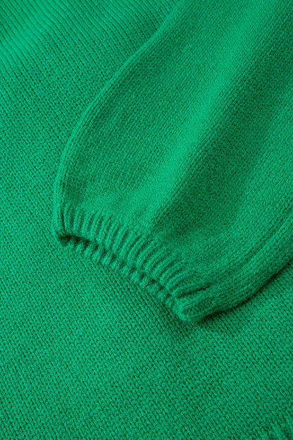 Threaded Pear Raven Backless Bubble Sleeve Sweater