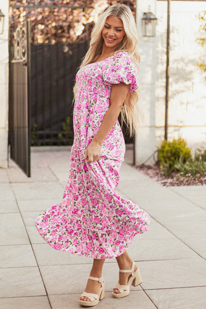 Threaded Pear Raina Sleeve Flowy Long Dress